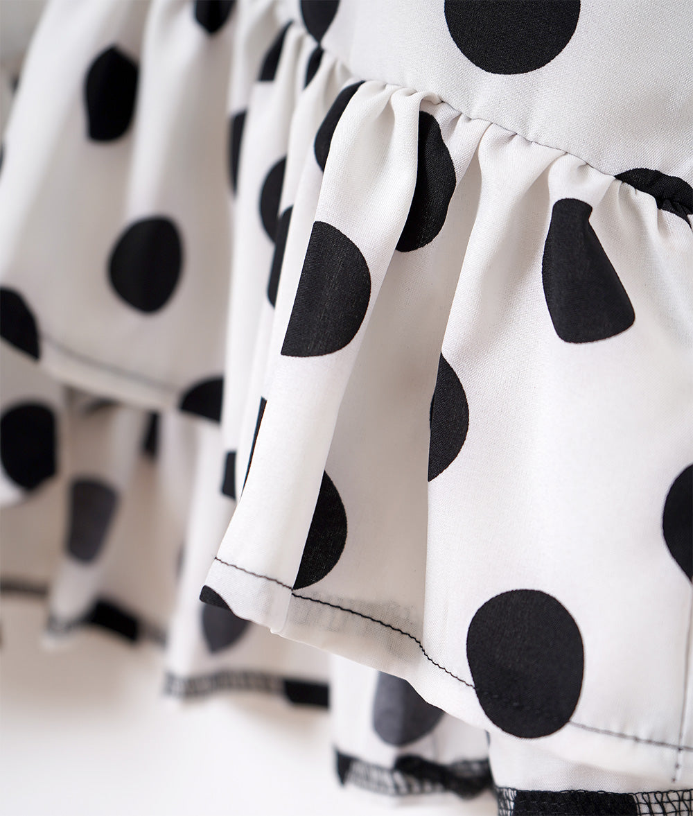 【SALE】Dot frill top that shines compactly