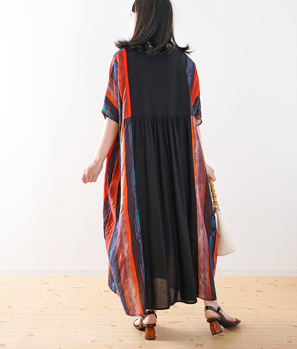 Spicy and cool color wide silhouette dress
