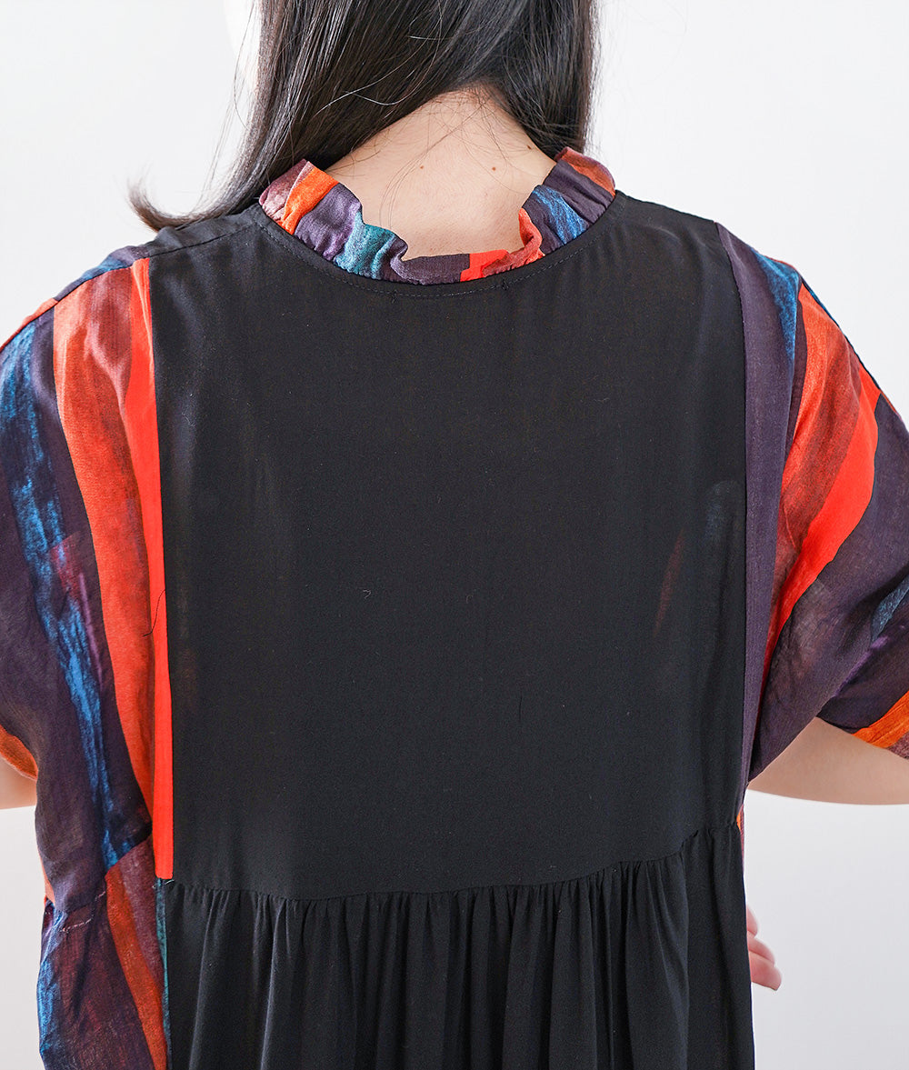Spicy and cool color wide silhouette dress
