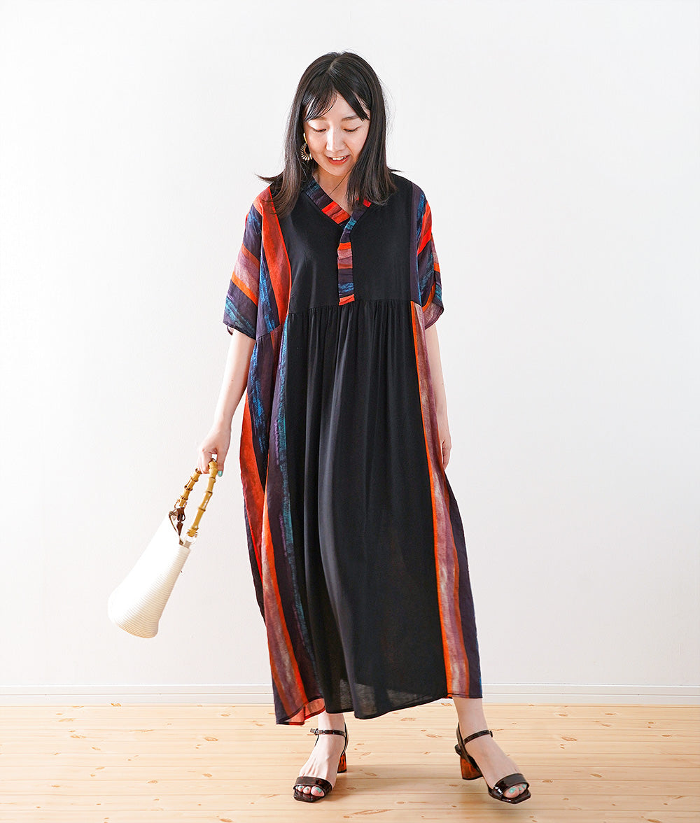 Spicy and cool color wide silhouette dress