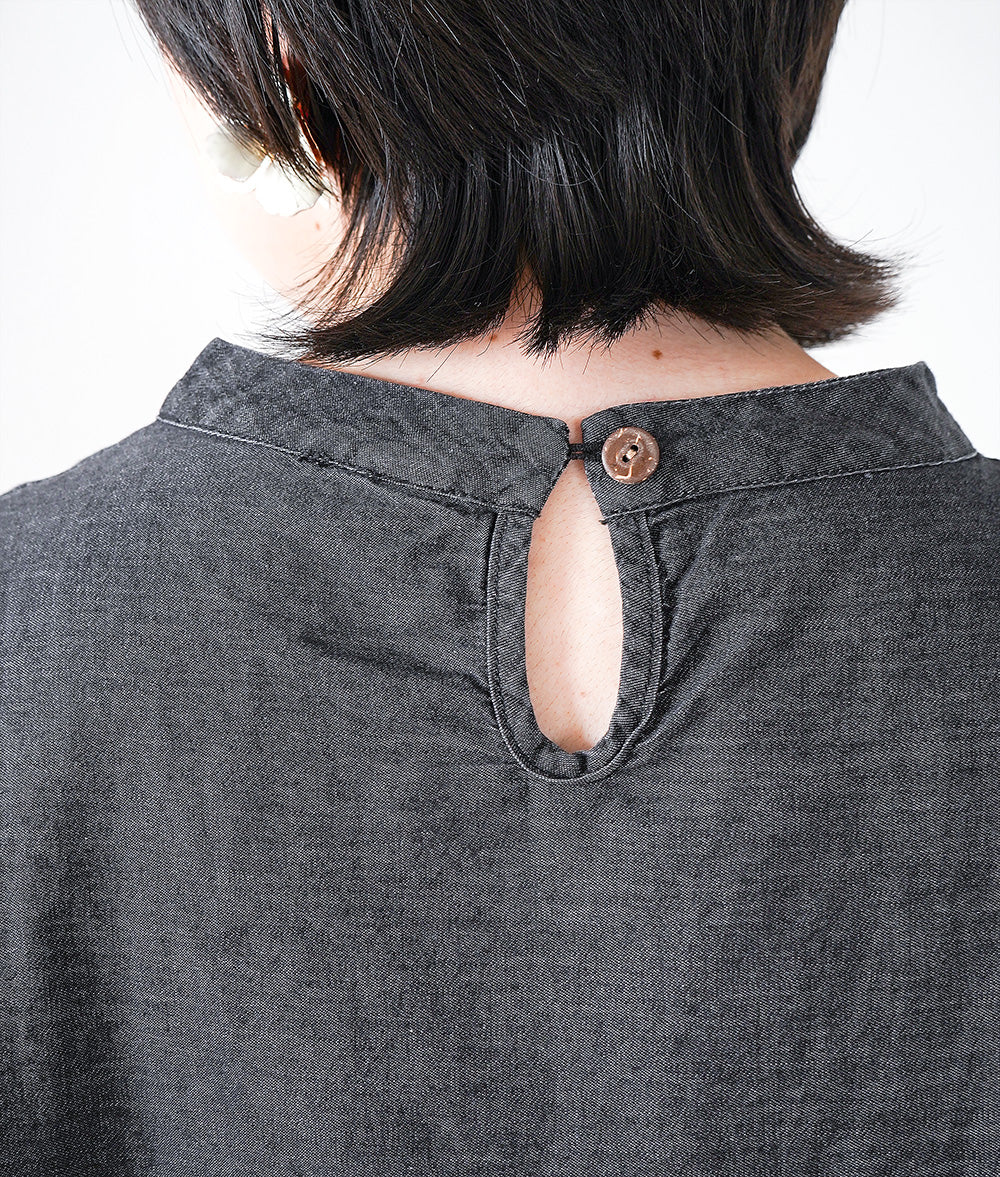 Casual lady A-line black denim dress