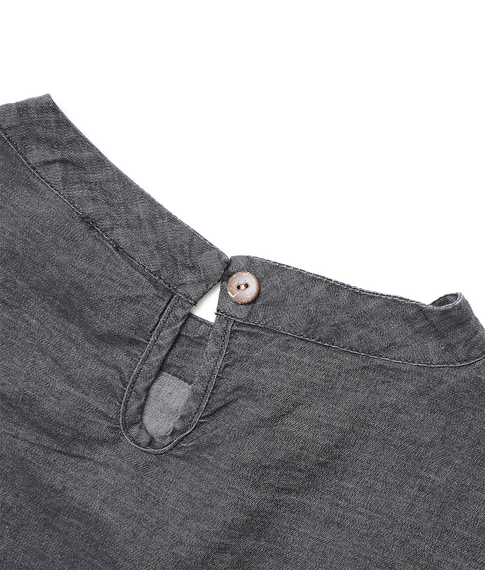 Casual lady A-line black denim dress