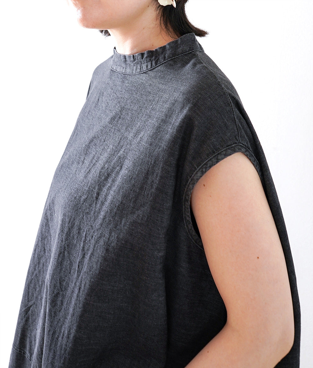 Casual lady A-line black denim dress