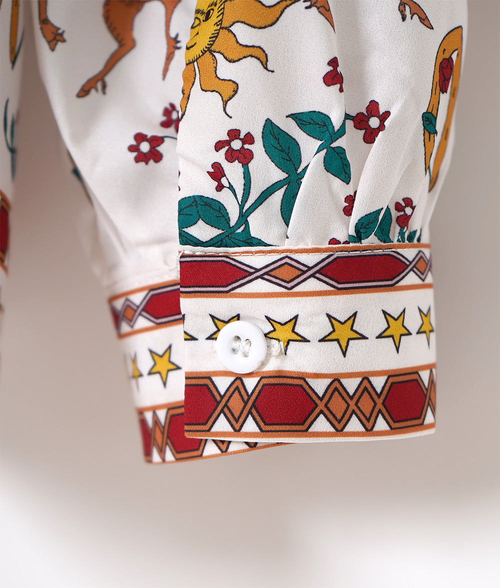 Elegant pattern shirt of the sun and stars with beautiful openwork lace