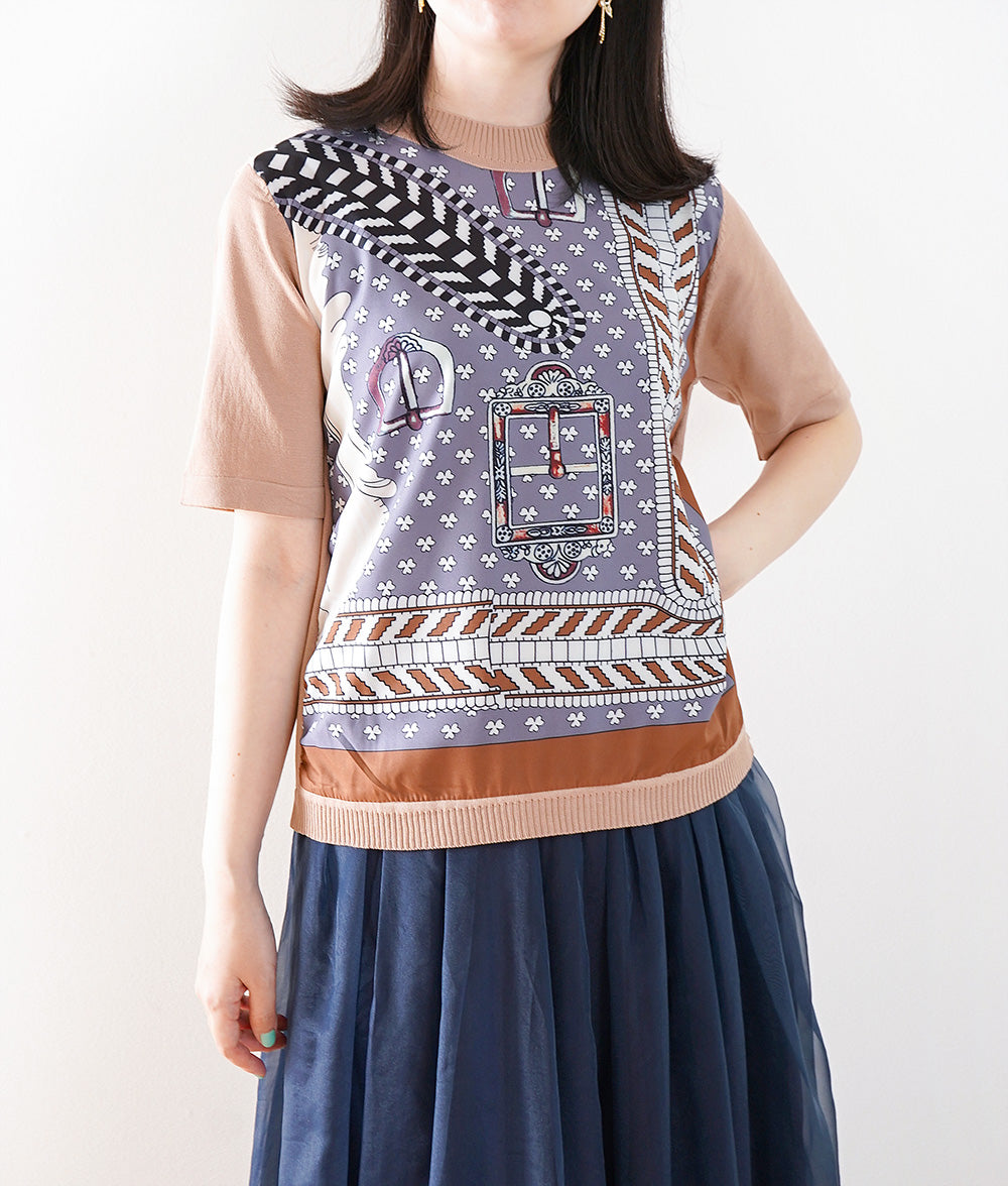 Buckle pattern elegant scarf pattern knit