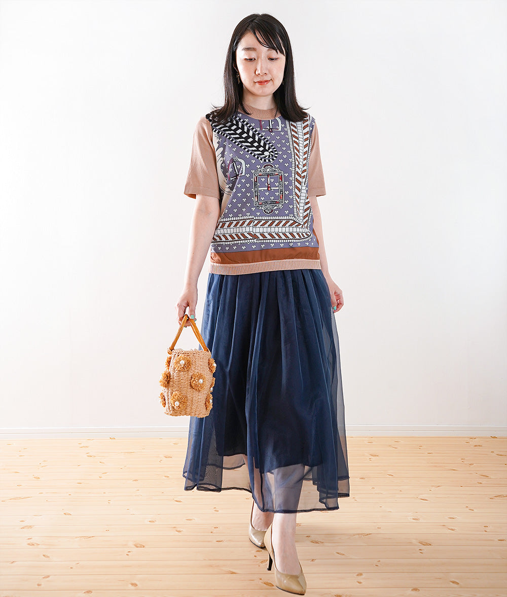 Buckle pattern elegant scarf pattern knit