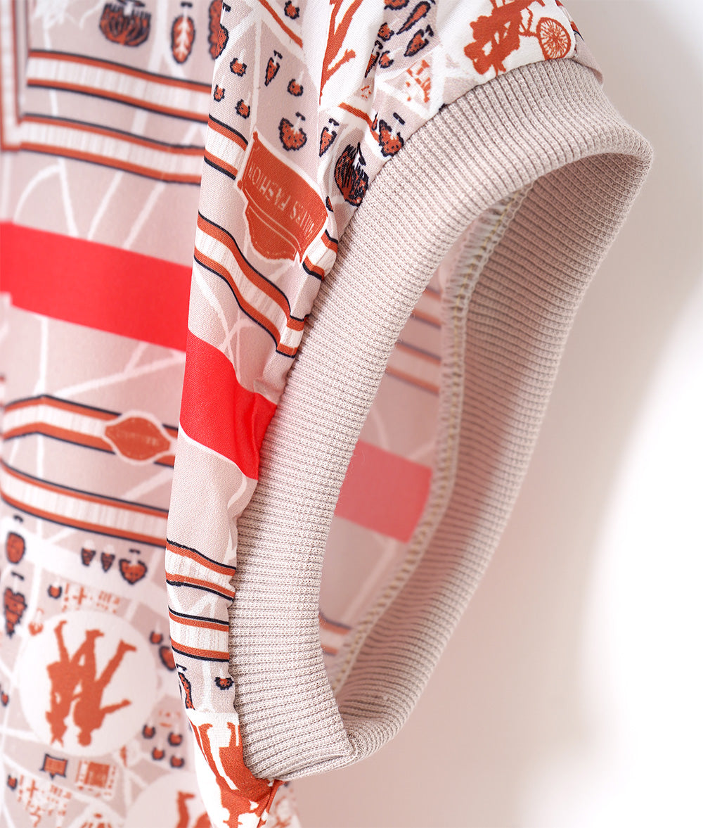 Casual personality Upside down map pattern tops