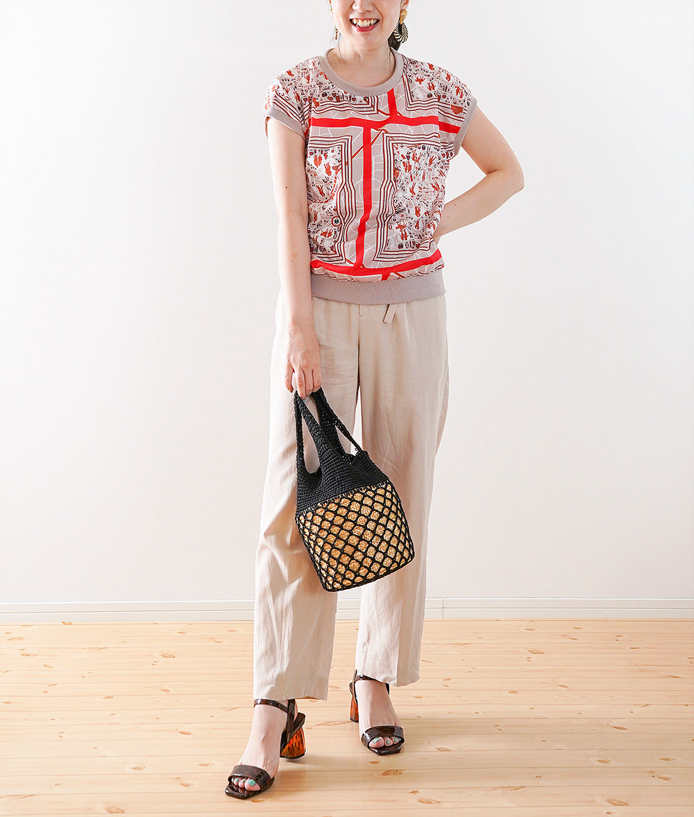 Casual personality Upside down map pattern tops