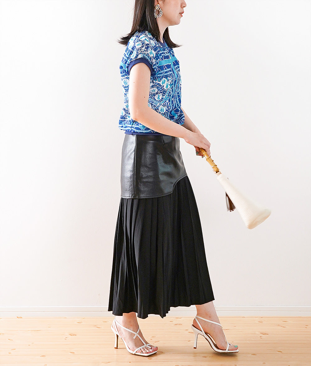 Casual personality Upside down map pattern tops