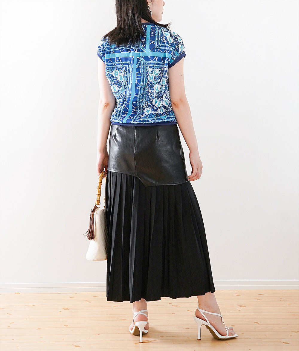 Casual personality Upside down map pattern tops