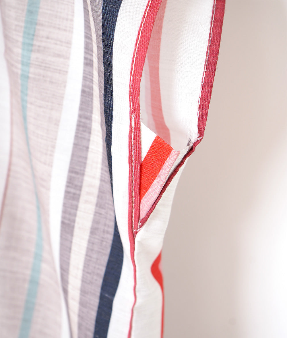Relaxed skipper shirt with multi-border and stripes
