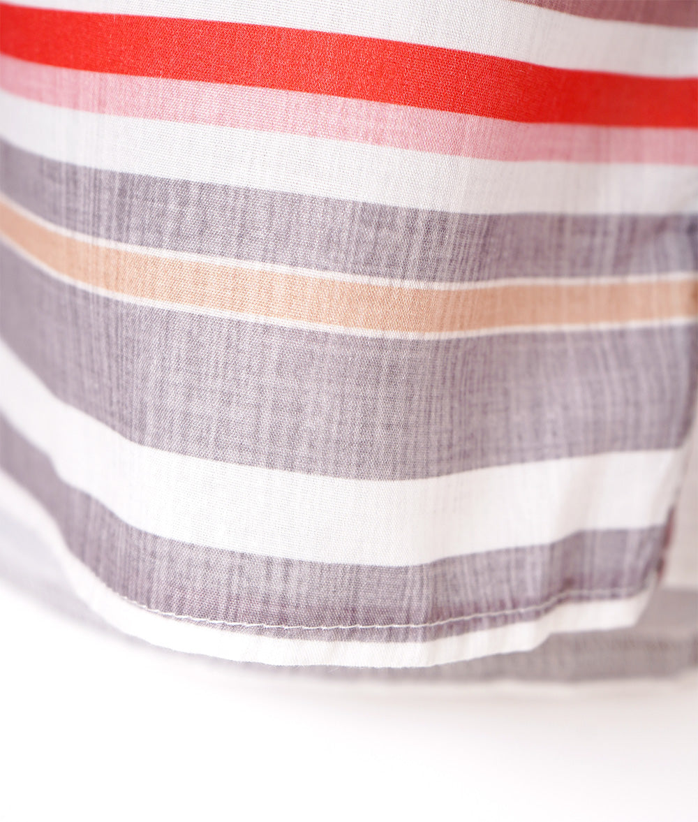 Relaxed skipper shirt with multi-border and stripes