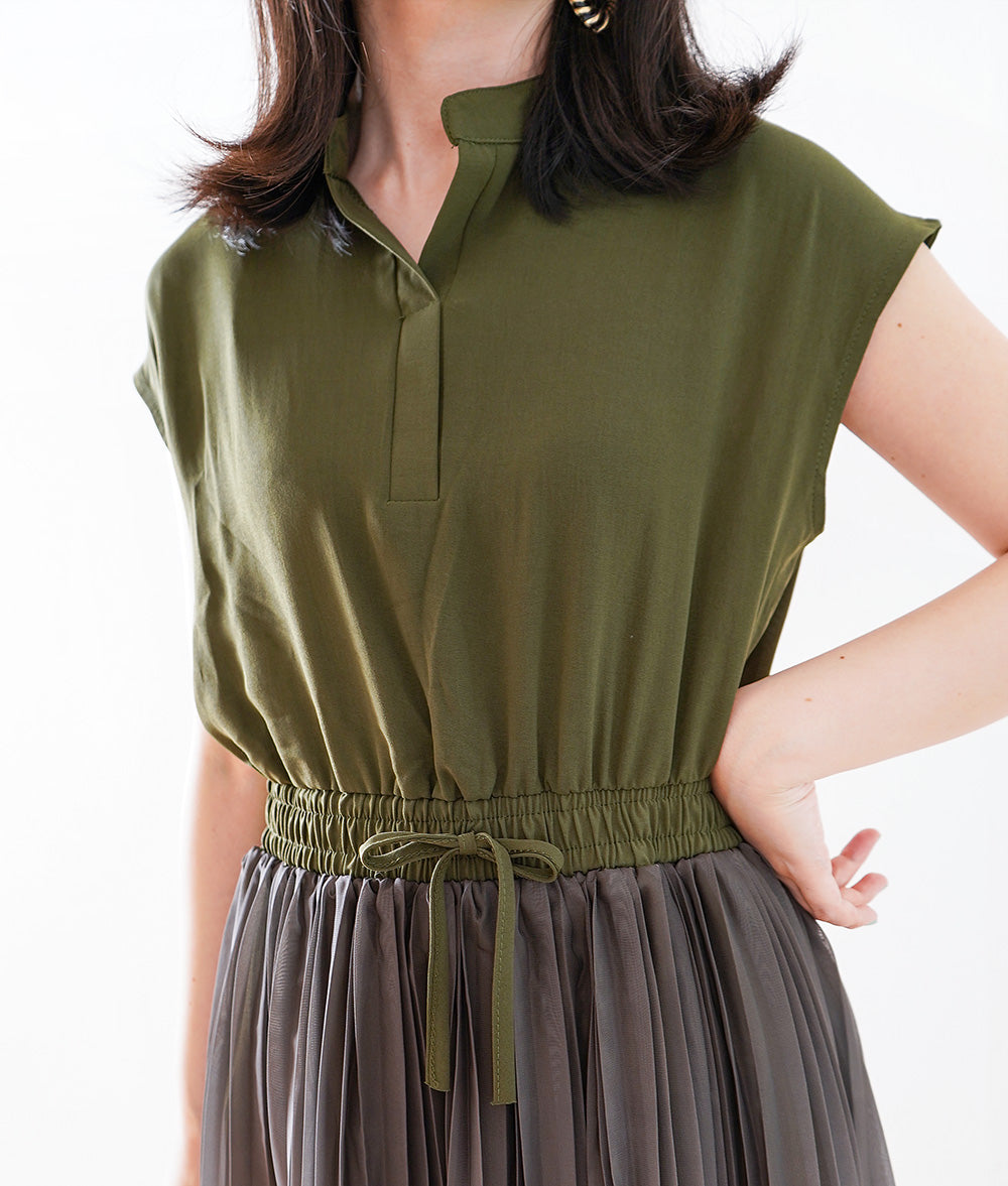 Elegant and delicate pleated gradation dress