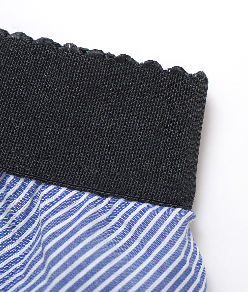 Striped collage flared skirt