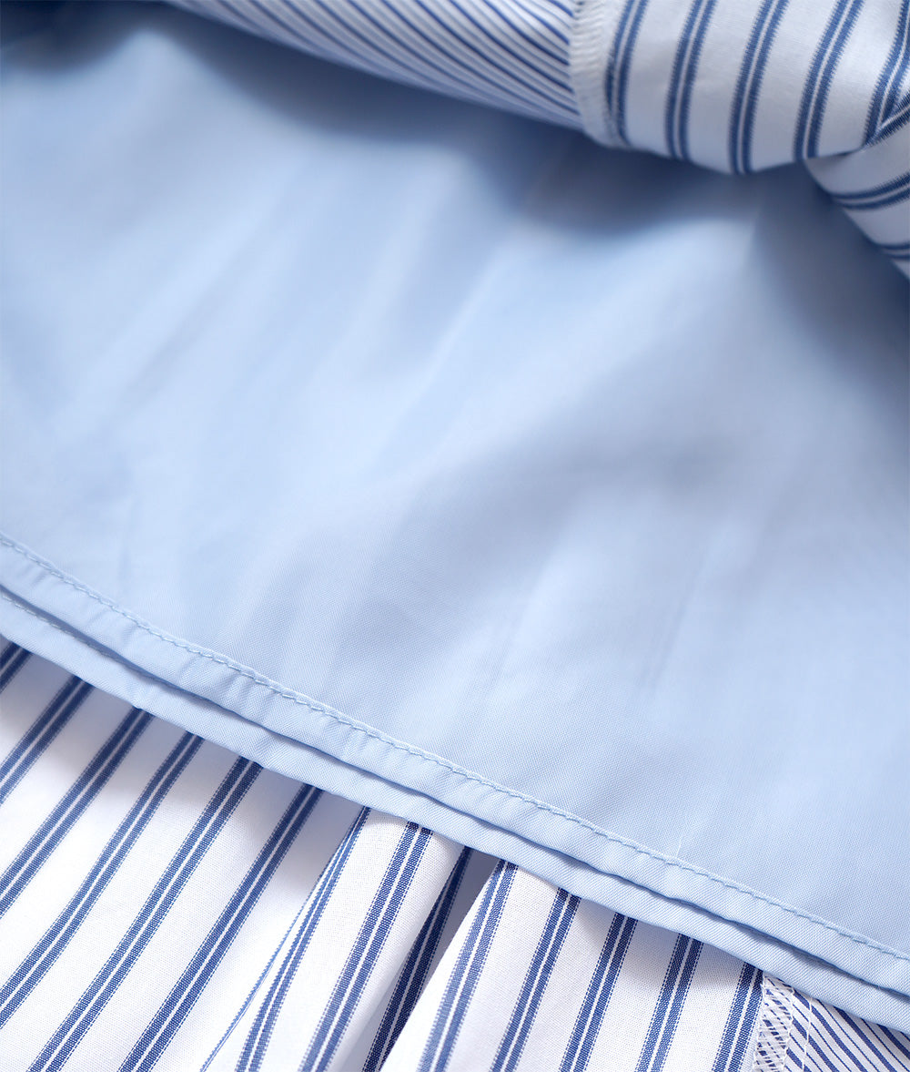 Striped collage flared skirt