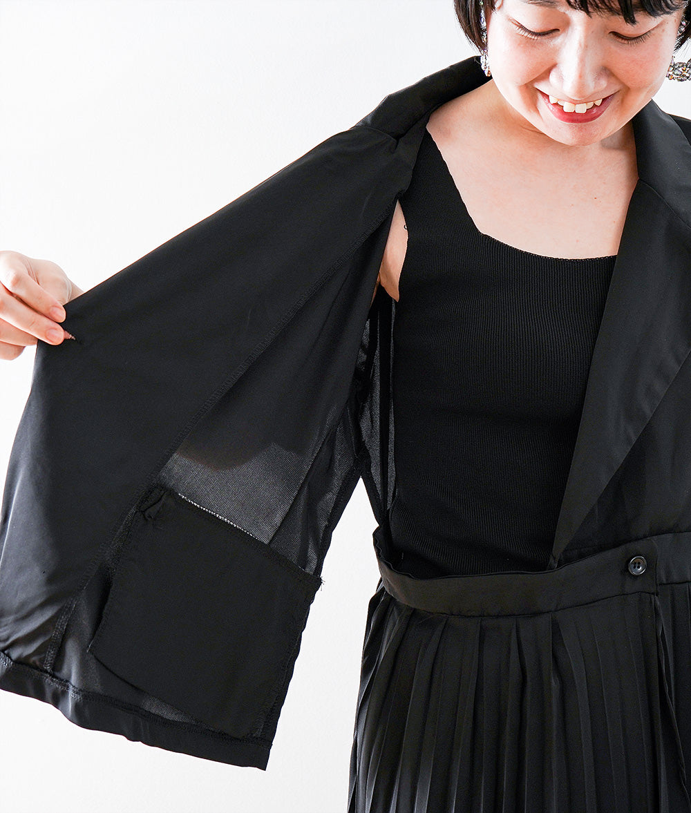 【SALE】Asymmetric design pleated long dress