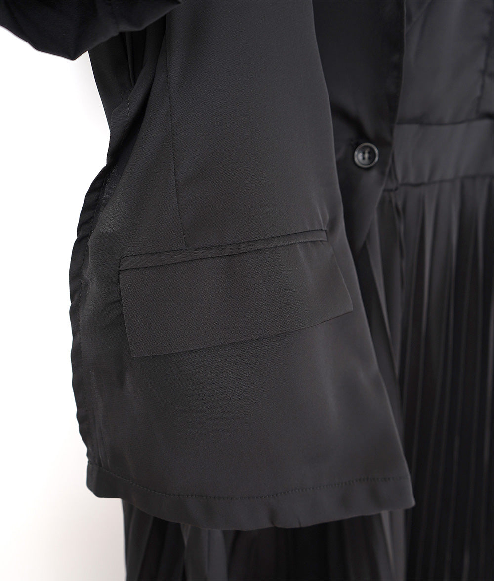 【SALE】Asymmetric design pleated long dress