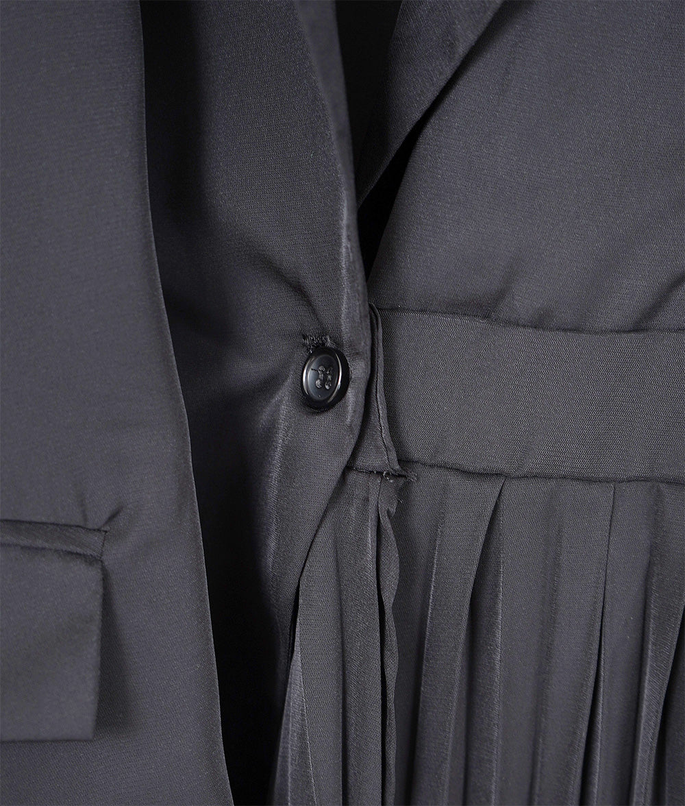 【SALE】Asymmetric design pleated long dress