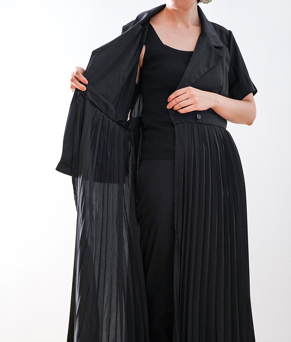 【SALE】Asymmetric design pleated long dress