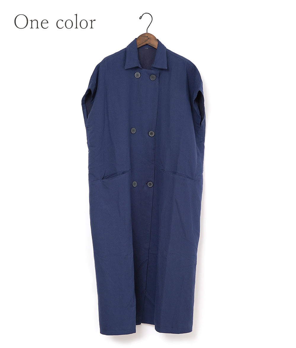 【SALE】Cotton linen long shirt dress