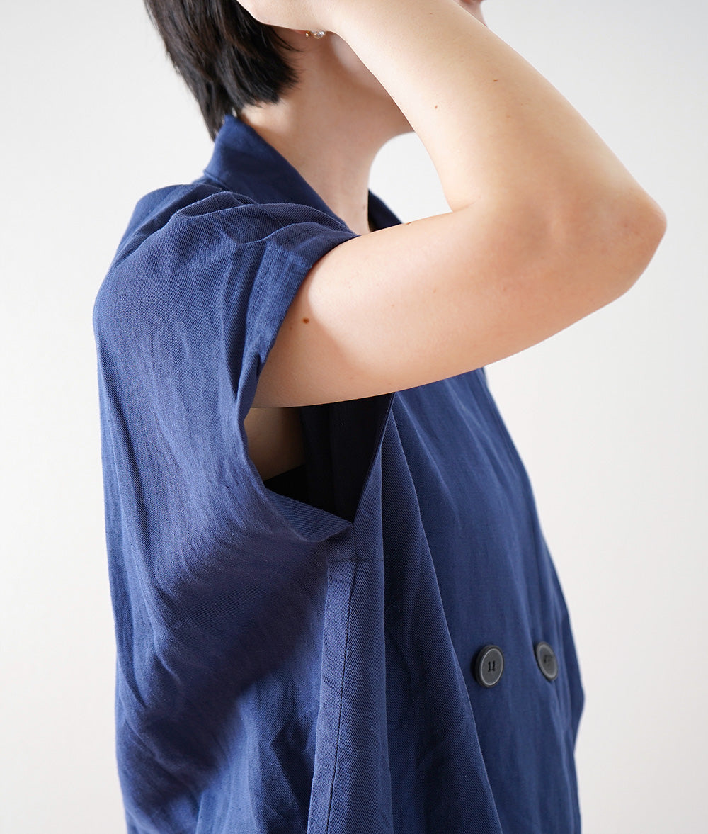 【SALE】Cotton linen long shirt dress