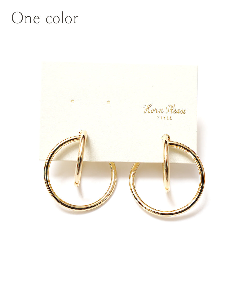 【SALE】Delicate overlapping hoop clap earrings