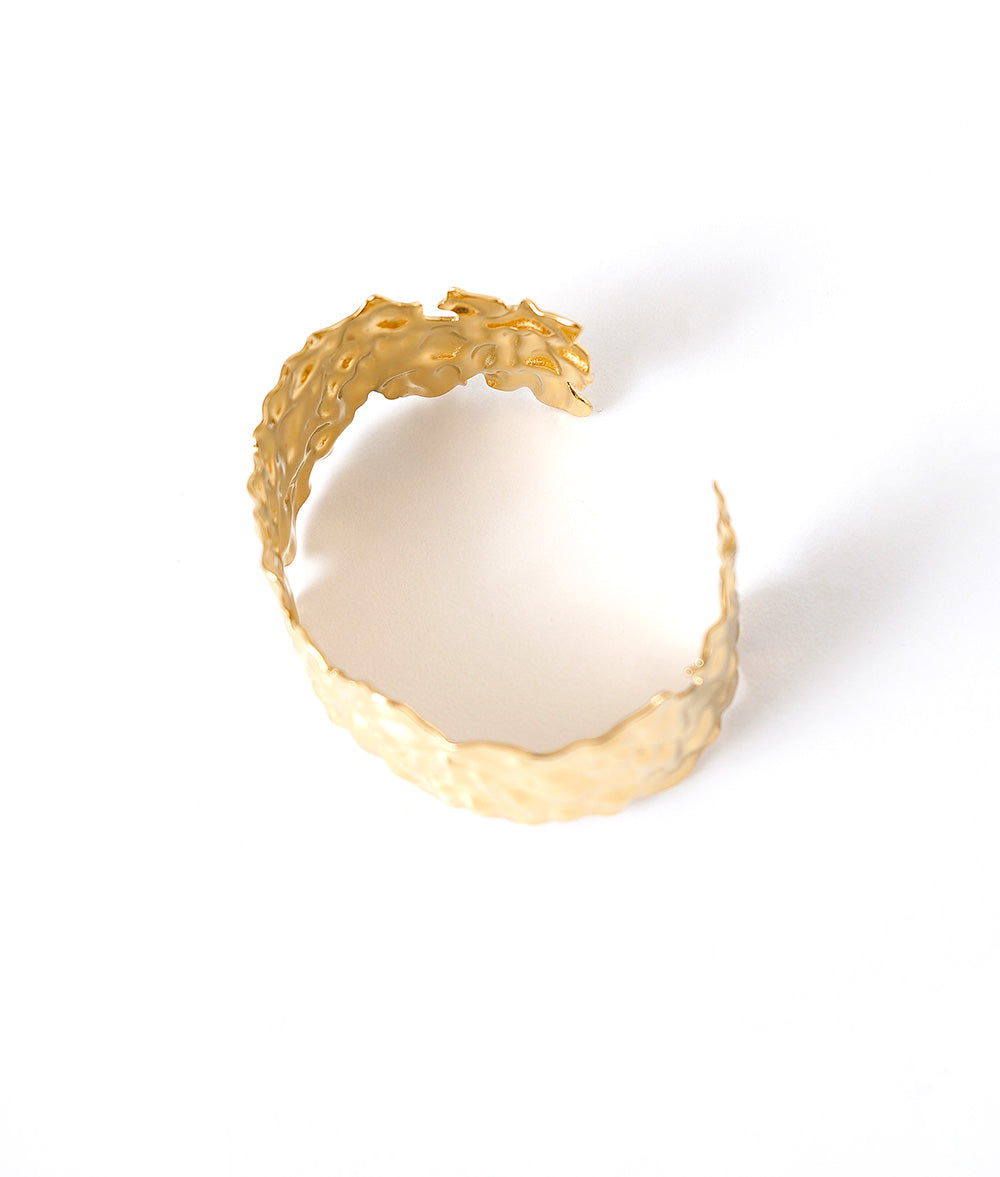 Glitter Gold color wide bangle