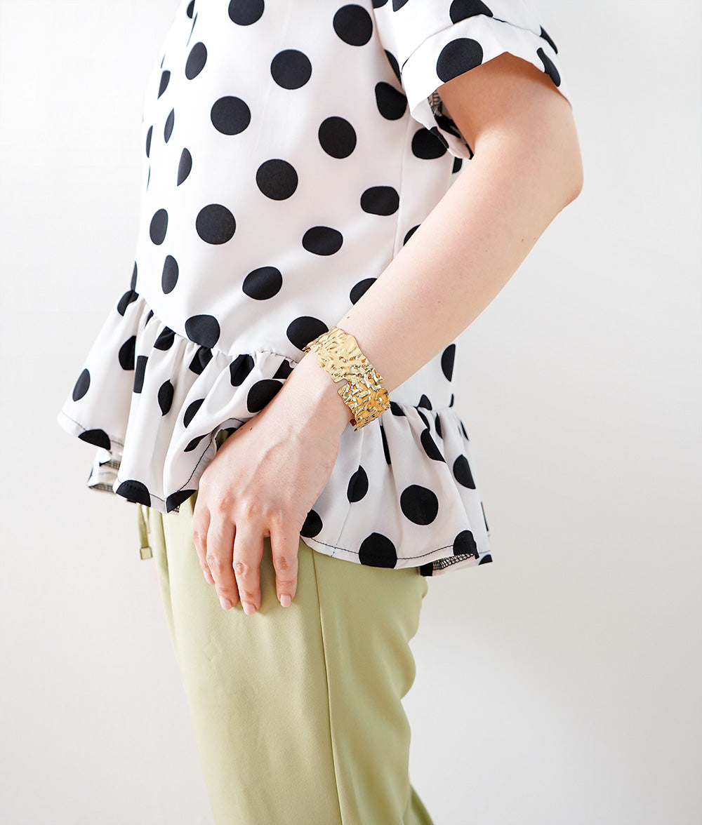 Glitter Gold color wide bangle