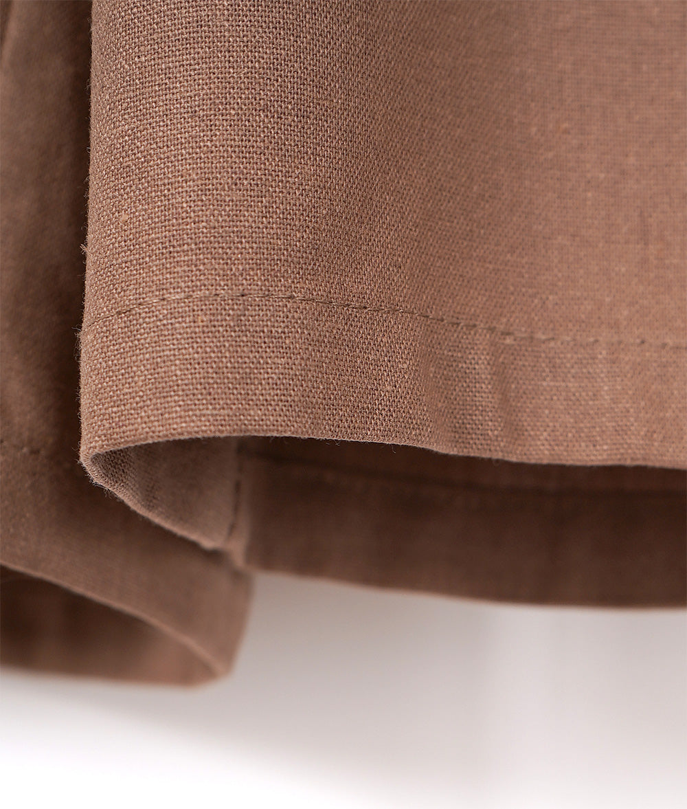 【SALE】Linen blend loose cropped wide pants