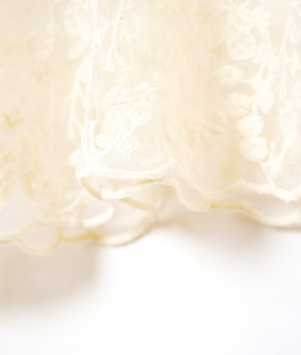Delicate floral tulle lace blouse