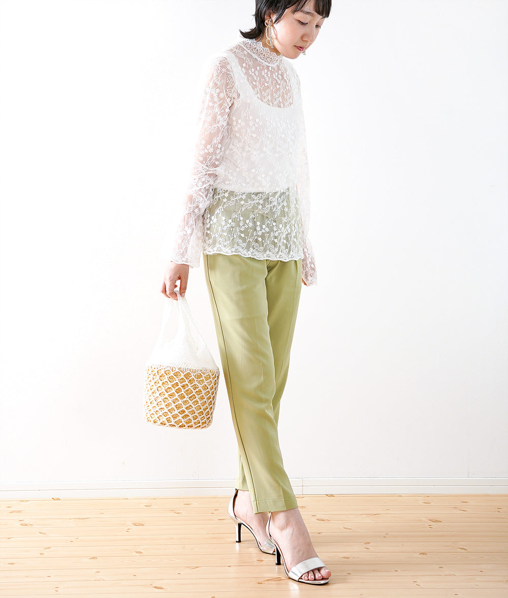 Delicate floral tulle lace blouse