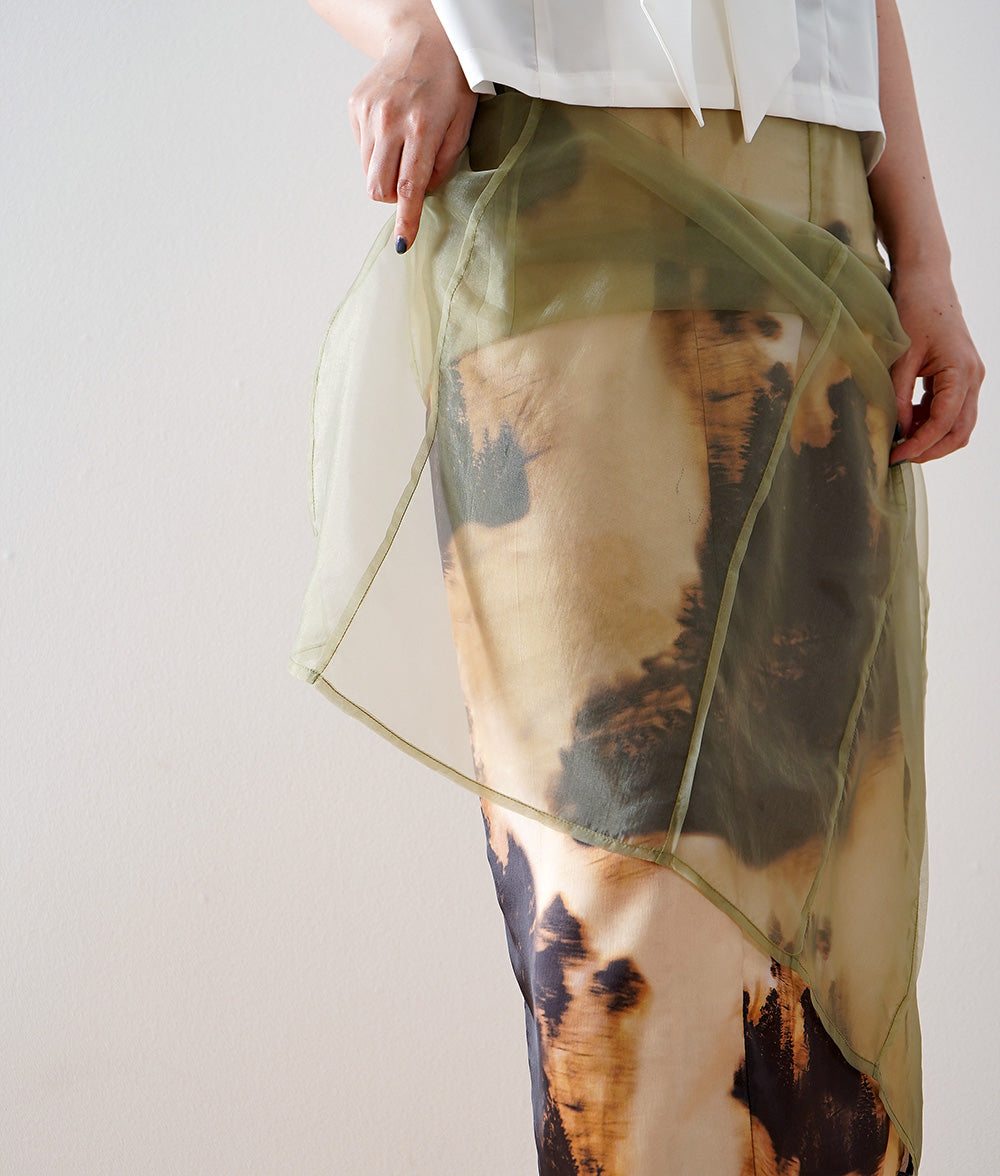 Nostalgic Impressionist Organdy Layered Skirt