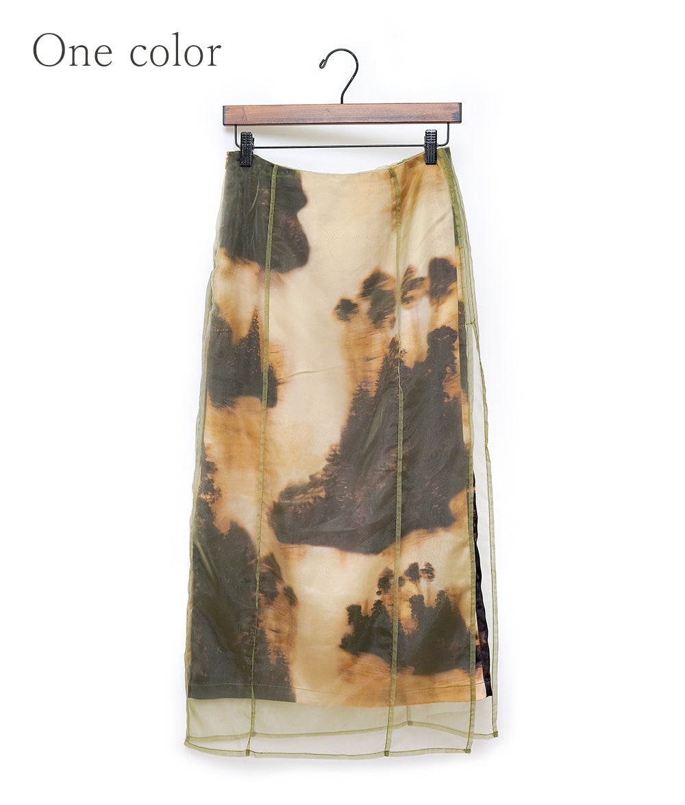 Nostalgic Impressionist Organdy Layered Skirt