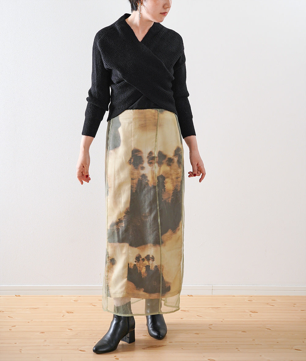 Nostalgic Impressionist Organdy Layered Skirt
