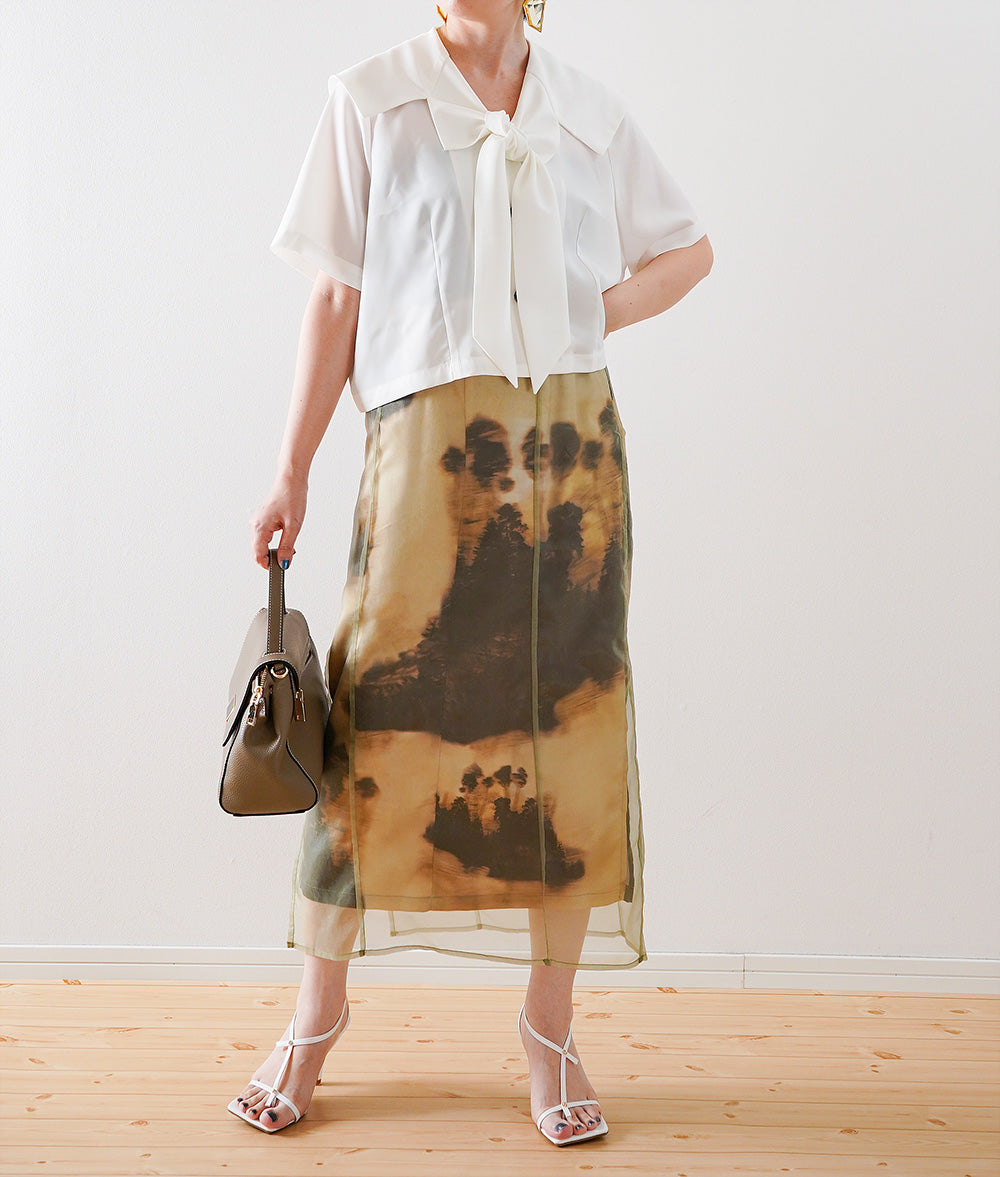 Nostalgic Impressionist Organdy Layered Skirt