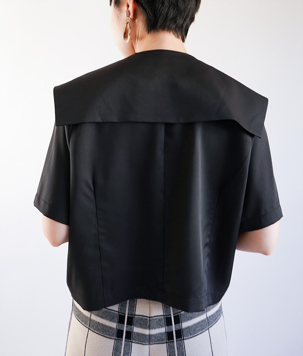 Sailor collar ribbon blouse