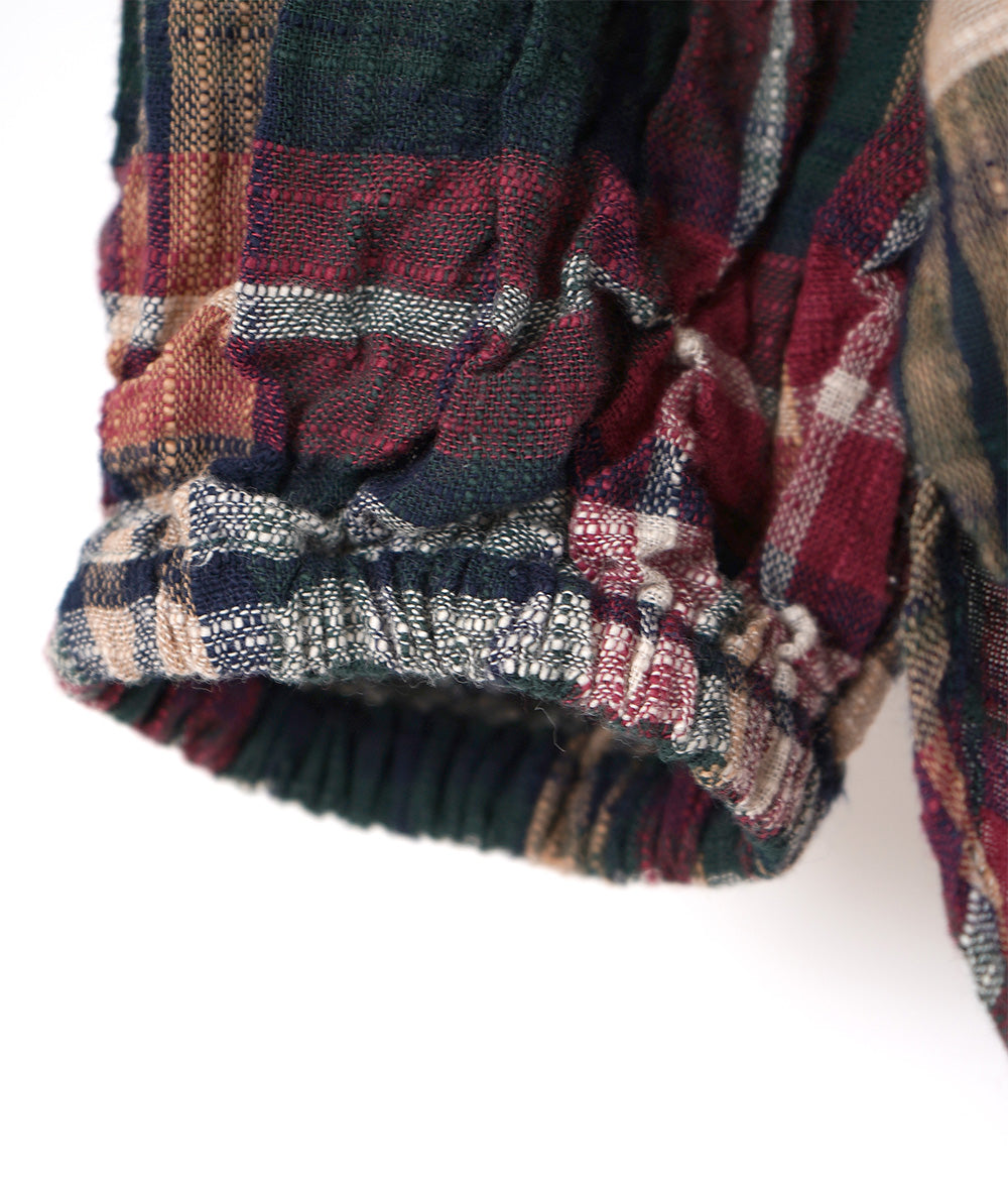 【SALE】Natural slub check blouse