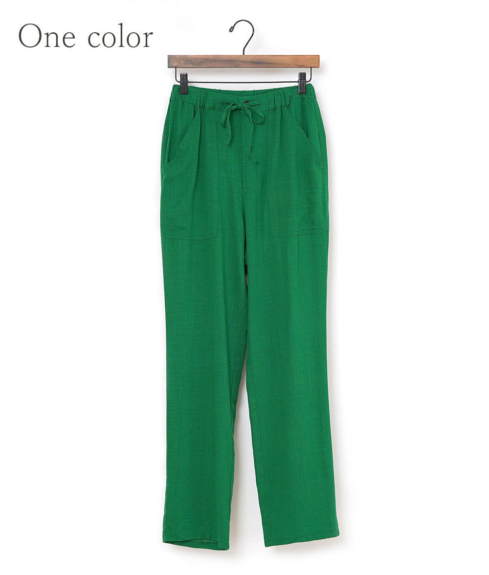Green linen rayon pants