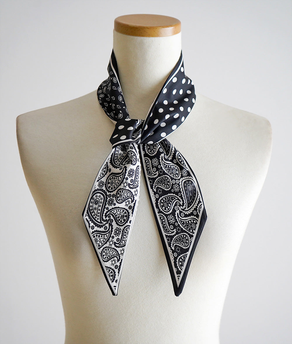 Dot and Paisley Reversible Scarf