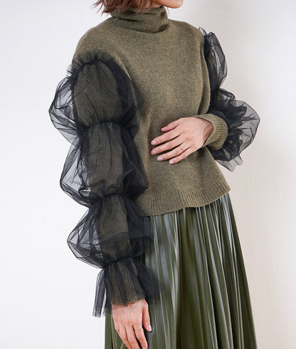 Puff sleeve tulle sleeve cover