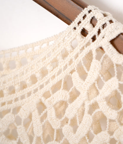 Natural crochet lace vest