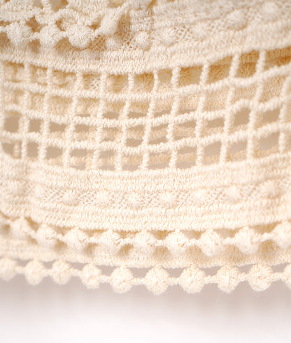 Natural crochet lace vest
