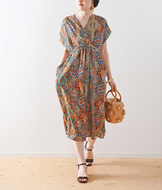 Twisted dress with exotic print