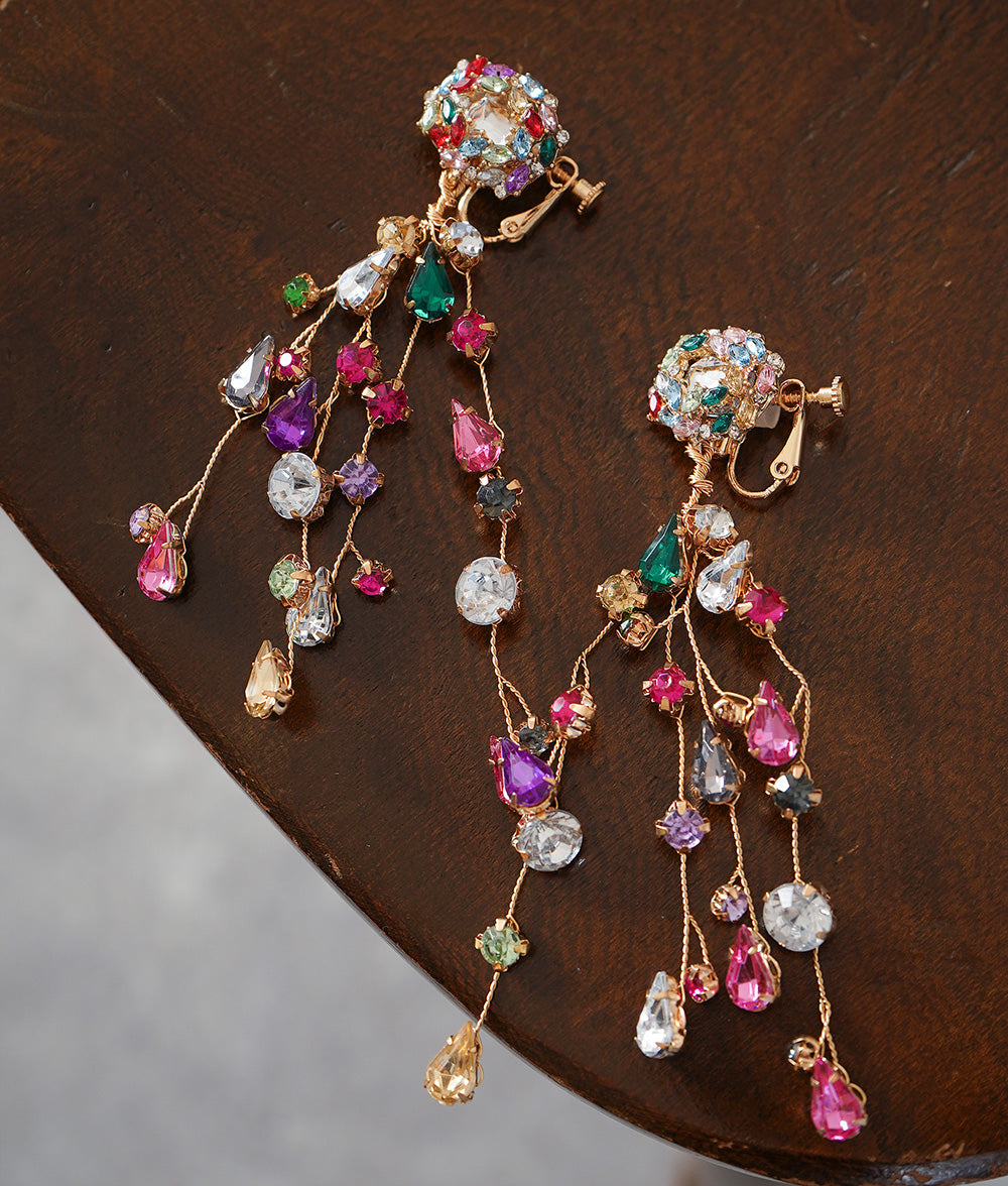 Multi-colored tree earrings
