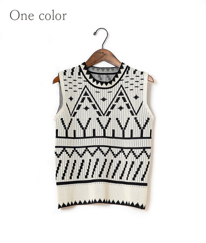 Ethnic-inspired knit jacquard top