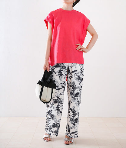 Monochrome botanical pants