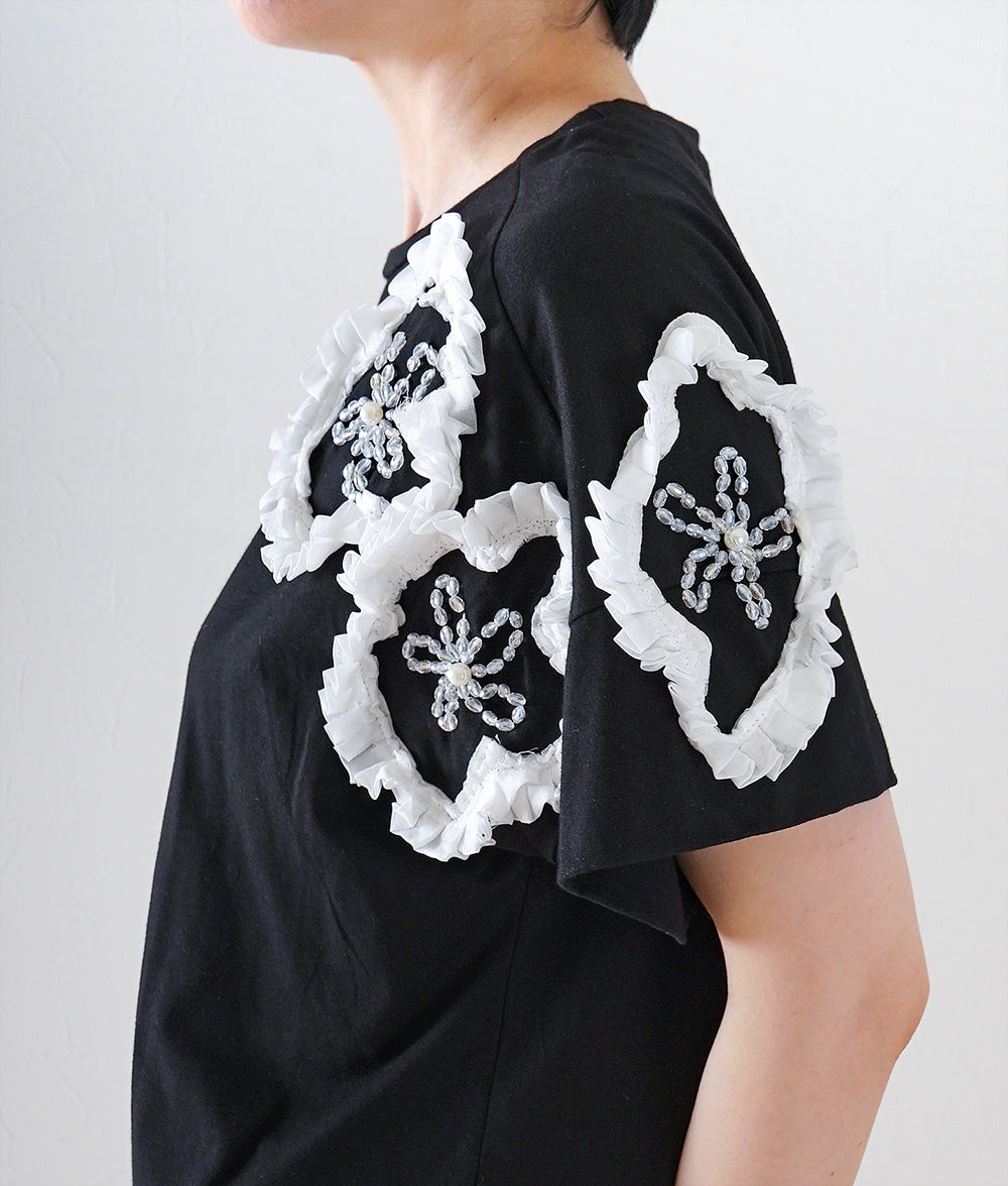 Flower cut sew on shoulders