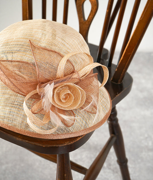 Flower corsage ribbon hat