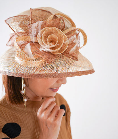 Flower corsage ribbon hat
