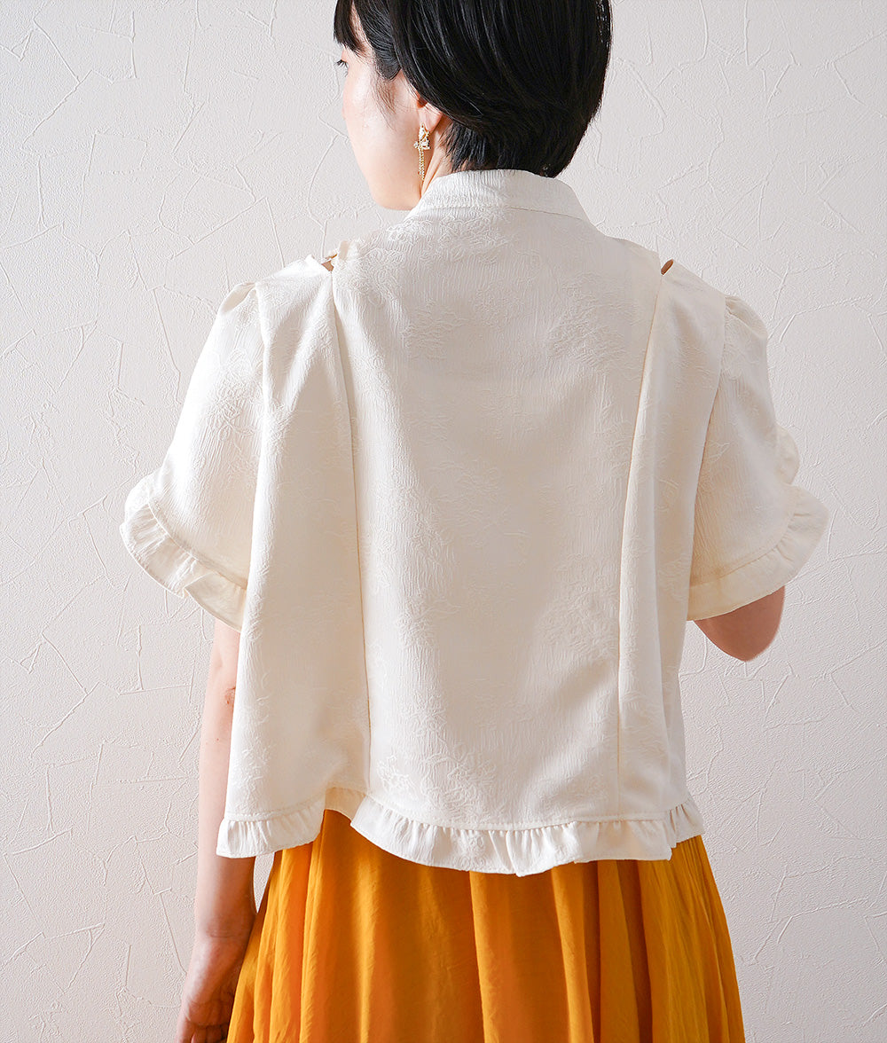 Chinese style ruffled blouse